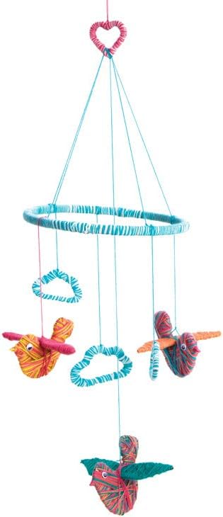 Chalk & Chuckles Yarn Birds Baby Mobile - String Craft for Kids