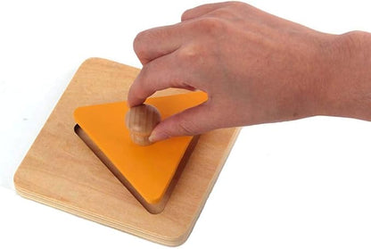 Thoth Montessori Single Shape Puzzle First Shapes Jumbo Wooden Puzzle Board Knob Wooden Puzzle Geometric Shape Puzzle Early Education Material Sensorial Toy for Toddler Shape & Color Sorter (4 pieces)