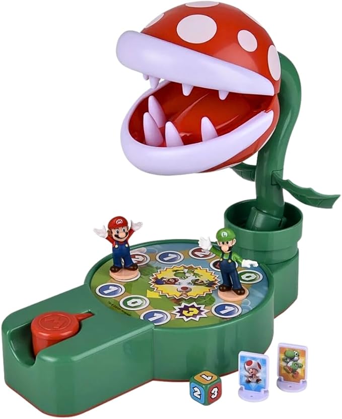 Super Mario Piranha Plant Escape! - Tabletop Action Game for Ages 4+ with 2 Collectible Super Mario Action Figures