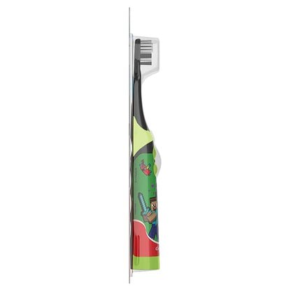 Colgate Kids Battery Powered Minecraft Toothbrush, Extra Soft Kids Battery Toothbrush with 1 AA Battery Included, Made for Ages 3 and Up, Features Easy On and Off Switch, Flat Lay Handle, 1 Count