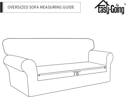 Easy-Going Sofa Slipcover Oversized Sofa Cover Waterproof Couch Cover Furniture Protector Cover Pets Covers Washable Non-Slip Fabric Pets Kids Children Dog Cat (Oversized Sofa, Ivory)