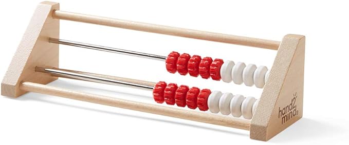 hand2mind 20 Bead Wooden Sensory Rekenrek, Abacus for Kids Math, Math Manipulatives Kindergarten, Counting Rack for Kids, Counters for Kids Math, Educational Toys for Elementary Kids (Set of 1)