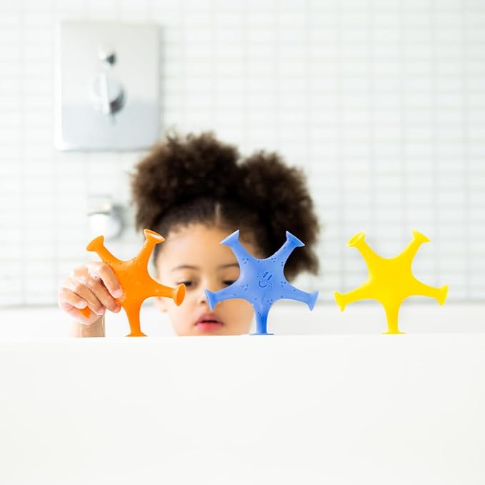 Ubbi Starfish Stretch and Suction Bath Toys, Baby Bath Accessory, Water Toys for Toddler Bath Time, Fun Baby Water Toys, Set of 3