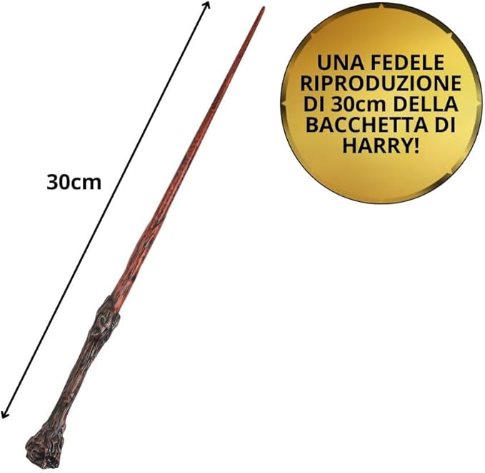 Wizarding World Harry Potter, 12-inch Spellbinding Harry Potter Wand with Collectible Spell Card, Kids Toys for Ages 6 and up