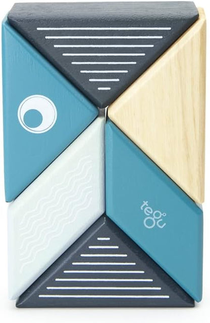 6 Piece Tegu Travel Pal Magnetic Wooden Block Set, Whale