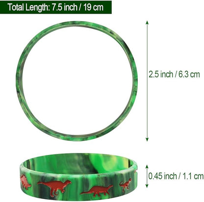 30 Pack Dinosaurs Silicone Wristbands Dinosaurs Bracelets Dinosaurs World Jurassic Party Supplies for Dinosaurs Theme Party Birthday Party Favors Gifts Bags Stuffers - 3 Colors