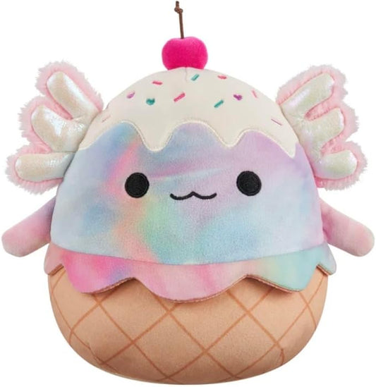 Squishmallows 2025 Original 8-Inch Valentine Squad Plush - Collectible Soft & Squishy Mini Stuffed Animal Toy - Add to Your Squad - Gift for Kids, Girls & Boys (Tinley The Ice Cream Axolotl)