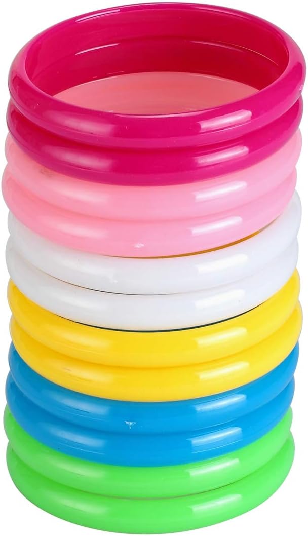 BinaryABC Plastic Bangle Bracelets Candy Color Bracelet Party Favors Pack for Birthday Party 12pcs (Adult Size)