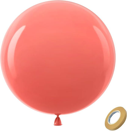 Bezente Dusty Pink Giant Balloons 36 Inch - 8 Pack Jumbo Pink Balloons Large Round Rose Pink Latex Balloons for Birthday Wedding Anniversary Bridal Shower Gender Reveal Boho Theme Party Decoration