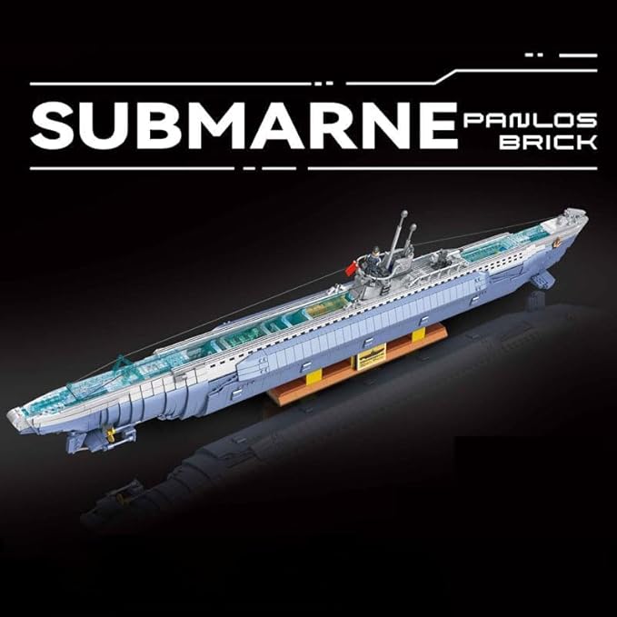 Submarine Ship Building Blocks Set, 6112 Pieces German VIIC U-552 Submarine Building Block Sets, WW2 Military U-Boat Submarine Toys, Ships Modular Buildings for Adults Teenager
