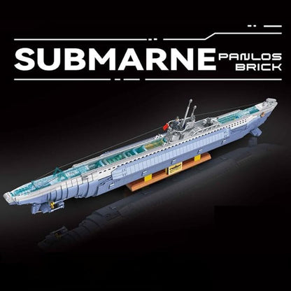 Submarine Ship Building Blocks Set, 6112 Pieces German VIIC U-552 Submarine Building Block Sets, WW2 Military U-Boat Submarine Toys, Ships Modular Buildings for Adults Teenager