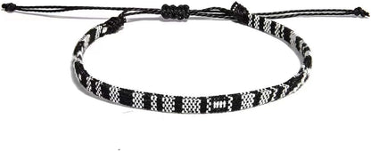 Beach Bracelet Set for Men and Women, Surfer Men Bracelet, Braided Boho Summer Bracelets Adjustable Men's Bracelet Handmade Women Bracelet String Rope Ankle Bracelets Birthday Gift