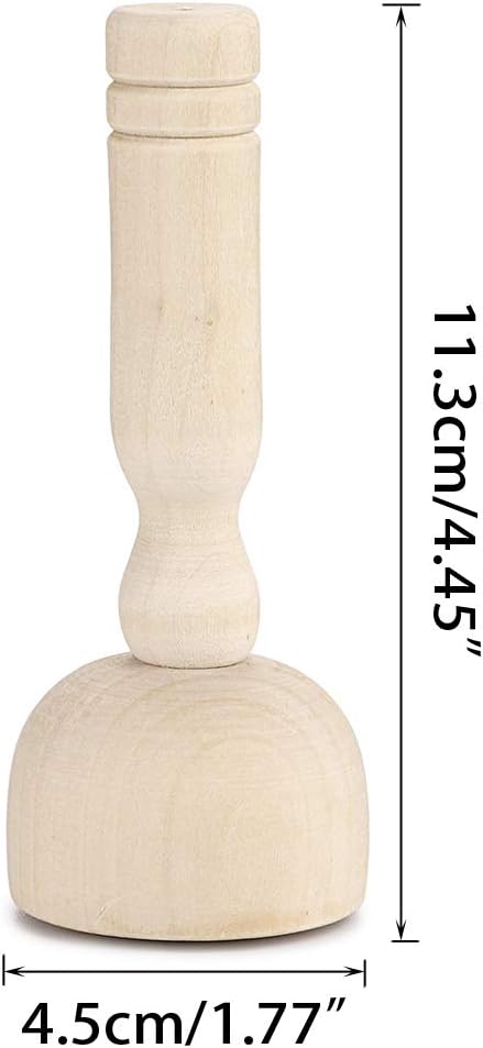 OwnMy Wooden Clay Stamp Set, Wood Playdough Handle Stamps, Wooden Handle Pottery Tools, Set of 4 Clay Modeling Pattern Kit