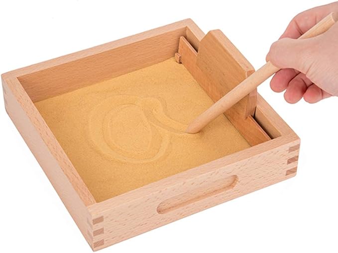 Montessori Letter Formation Sand Tray with Wooden Pen Montessori Educational Toys for Kids Alphabet and Number Learning Toy Writing Exercises Tool