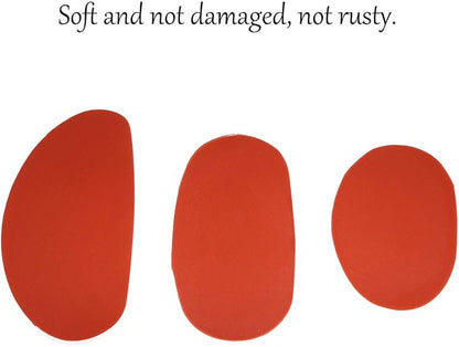 MEETOOT Clay Rubber Three Piece Set Soft Mud Tools Rib for Pottery and Clay Artists Casting Clay on Wheels, Hand-Built or Engraved