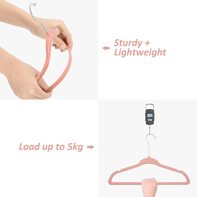 Kids Velvet Hangers 15 Pack, 11 Inch Size Non-Slip Baby Hangers, Space-Saving Nursery Hangers, Perfect Infant/Toddler Clothes Hangers for Daily Use(Pink)