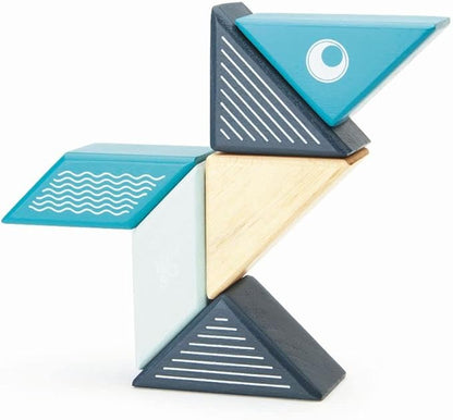 6 Piece Tegu Travel Pal Magnetic Wooden Block Set, Whale