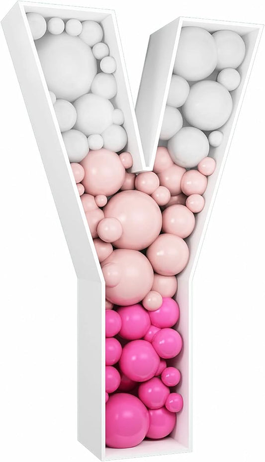 3FT Tall Mosaic Balloon Frame Letters Big Marquee Light Up Letters DIY Kit for Birthday Party Wedding Backdrop Decor Letter Y Pre-Cut Foam Board