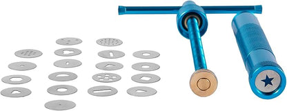 Stainless Steel Clay Extruder Sugar Paste Extruder Cake Fondant Decorating Tool Set Ceramics & Pottery Clay Extruders Mixers & Presses (Blue)