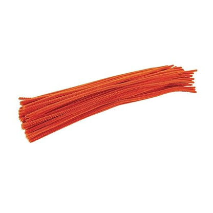 Colorations Orange Chenille Stem Pipe Cleaners, Pack of 100, Arts & Crafts, Decorating, STEM, Single Color, Activities for Kids, Crafting, Straw Cleaner, DIY (IPCOR)