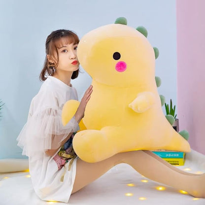 Cute Dinosaur Plush Toys Fat Dinosaur Stuffed Animals Toys Dolls Dinosaur Plush Toy Soft Stuffed Animal Dino Plushies Doll Cute Birthday Gifts for Kids Girls Boys (Yellow,19in)