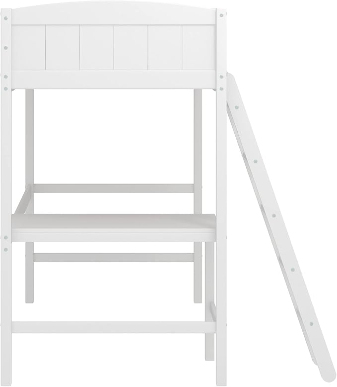 Hillsdale Alexis Contemporary Wood Arch Twin Size Loft Bed with Desk, White