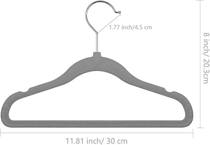 GoodtoU Kids Velvet Hangers,30 Pack Baby Hangers for Closet Non Slip Velvet Clothes Hangers Coat Hangers for Toddler Children Infant Hanger (Dark Grey 30Pack)