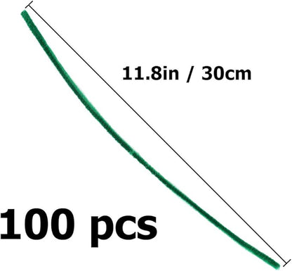 100 Pieces Pipe Cleaners Chenille Stem, Solid Color Pipe Cleaners Set for Pipe Cleaners DIY Arts Crafts Decorations, Chenille Stems Pipe Cleaners (Green)