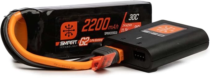 Spektrum Smart G2 Powerstage Air Bundle: 3S 2200mAh LiPo Battery / S120 Charger, SPMXPSA200