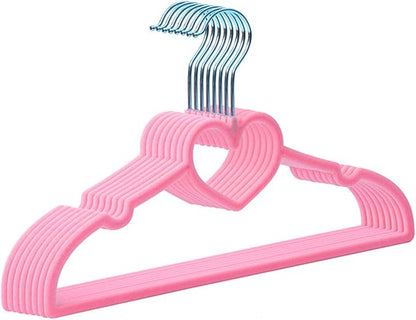 Kids Velvet Hangers 50 Pack, 12.8 Inch Non Slip Toddler Hangers, Ultra Slim Space Saving Childrens Hangers - 360° Swivel Hook, Cascade Design, Durable & Cute Baby Hangers (Pink