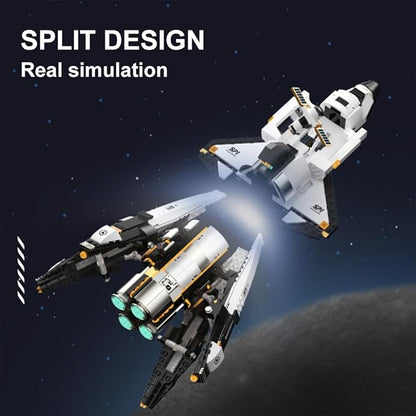 kowkis Space Shuttle Building Blocks Kits,Creative Collectible Display Spaceship Model Building Sets, Present Toy for Adults, T2001(1274 Pcs)