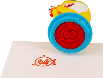 Baby Shark Stampers Set - Bundle with 6 Pc Baby Shark Stampers Kit Box Plus Stickers, Door Hanger | Baby Shark Art Kit, Baby Shark Arts and Crafts for Kids