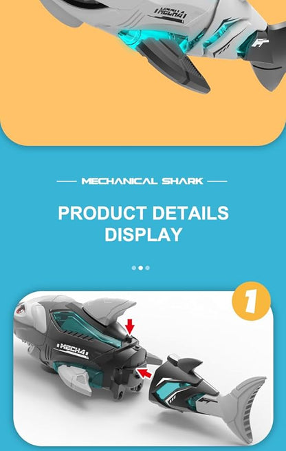 Electric RC Shark Fish Toys with Light & Spray Water Function for 0-3 Year olds Kid Boys Girls,Children's Toy forBathrooms,Christmas and Birthday Gift. (Black)