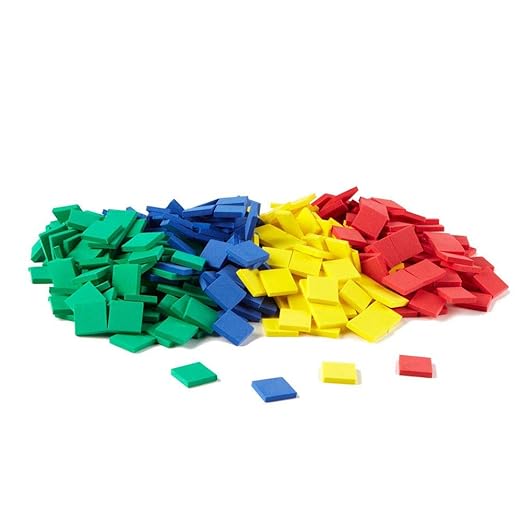 hand2mind Foam Square Color Tiles, Color Sorting, Math Counters for Kids, Counting Manipulatives, Colored Foam Squares, Math Manipulatives, Bingo Chips, Game Tokens, Tiles Learning (Set of 2,000)