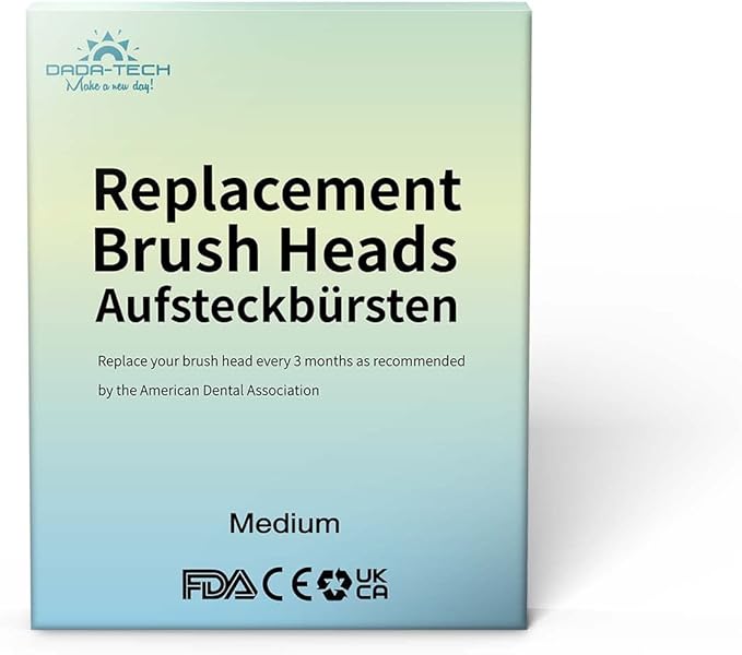 Dada-Tech Baby/Kids Electric Toothbrush Replacement Heads for DT-BB1, DT-K6, SG-513, SG-977 - Pack of 4 (Medium)