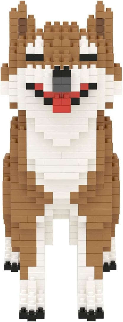 Larcele Micro Dog Building Blocks Mini Pet Building Toy Bricks, 814 Pieces KLJM-02(Male Shiba Inu)