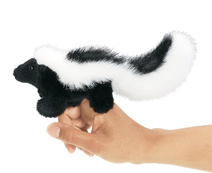 Folkmanis Mini Skunk Finger Puppet, Multi-Colored (2647)