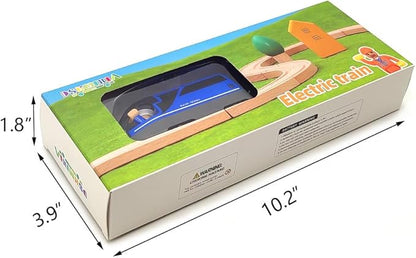 Battery Operated Train for Wooden Train Track Set Toys for Toddlers 3 4 5 Year Old Boys Kids Magnetic Couplings City Vehicle with Figures(Without Battery)