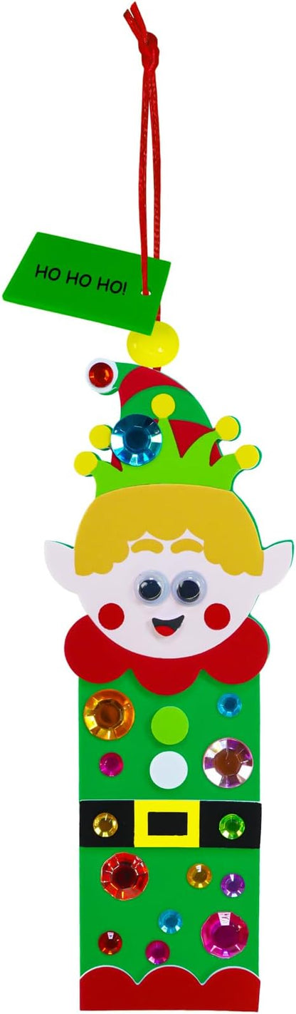 Winlyn 24 Sets Christmas Craft Kits Winter Crafts DIY Christmas Ornaments Bookmarks Decorations Festive Foam Stickers Christmas Arts and Crafts for Kids Holiday Classroom Art Activities Party Favors