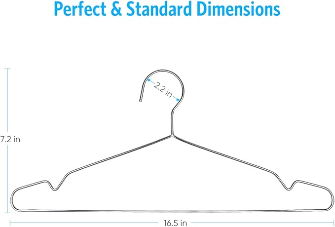 Fayleeko Wire Hangers 10 Pack Coat Hangers Strong Heavy Duty Stainless Steel Metal Hangers 16.5 Inch Ultra Thin Space Saving Clothes Hangers