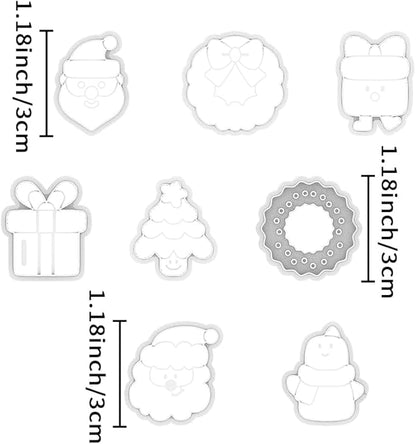 Xaekicr Christmas Polymer Clay Cutters Set – 8 Pcs Holiday Clay Earring Cutters for DIY Jewelry Making, Santa Tree Wreath Gifts – Clay Tools for Polymer Clay Molds Projects