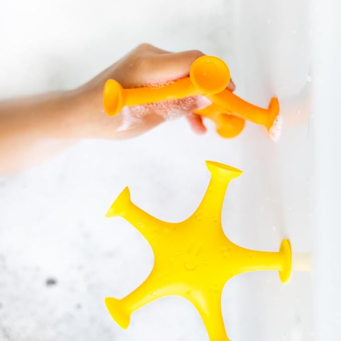 Ubbi Starfish Stretch and Suction Bath Toys, Baby Bath Accessory, Water Toys for Toddler Bath Time, Fun Baby Water Toys, Set of 3