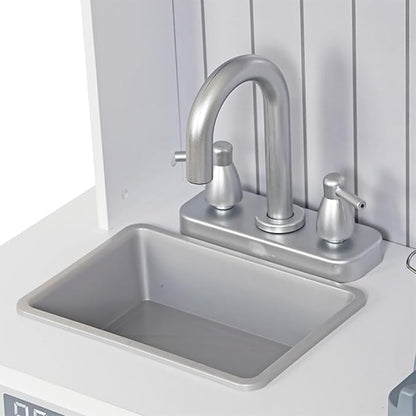 Kids Kitchen Playset,Children Play Kitchen for Toddler,Baby Toy Kitchen Set,Pretend Wooden Kitchen,Birthday Gifts with Play Sink Toy,Lights Sounds, Cooking Set for Kids Ages 3+Boys Girls