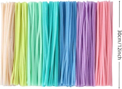 Pipe Cleaners Bulk Pastel,300 Pcs Thick Pipe Cleaner Crafts Supplies 7 Assortment Macaron Color Chenille Stems for Arts and Craft Projects Creative DIY Decorations(Candy color-300pcs)