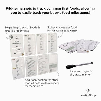 Baby’s First Bites Starter Kit – Ice Cube Tray, Forage Feeder, Freezer Mold & Pacifier Feeder – Milestone Magnet for Food Tracking & Feeding Tips – Baby Food Prep Essentials - Ecru