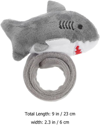 Abaodam 3pcs Shark Slap Bracelet Animal Slap Bracelets Plush Stuffed Animal Hugger Snap Wrist Band for Kids Birthday Party