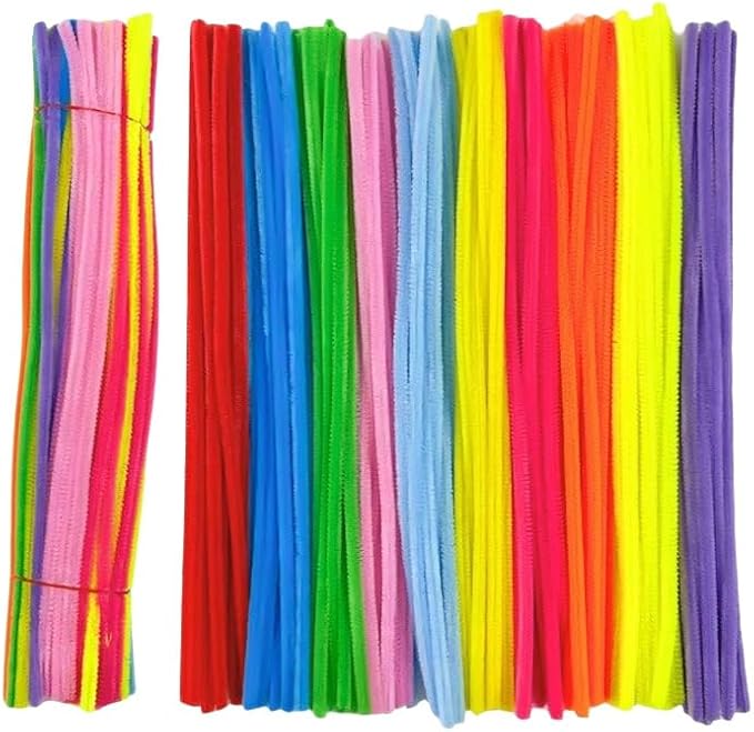 300 Pcs Thick Pipe Cleaners Craft Supplies 7 Assortment Pastel Macaron Color Chenille Stems for Art and Craft Projects Creative DIY Decorations (Light color-300pcs)