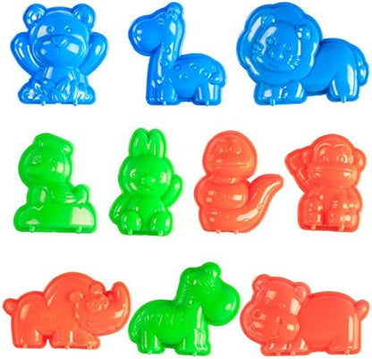Animal Sand Molds & Tools Kit (36 Pcs) - Works with All Other Play Sand Brands - Includes: 10 Dinosaurs, 10 Animals & 12 Beach Molds, & 4 Tools - Sand Not Included