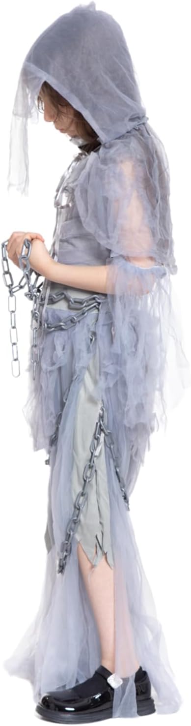 Girls Scary Ghost Costume Toddler Halloween Haunting Scary Ghost Dress for Kids