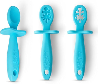 Growing Love Baby Spoons Set, Self Feeding 6 months, Pre-Spoon, Baby utensils, training spoon, cuchara bebe, blw, 100% silicone